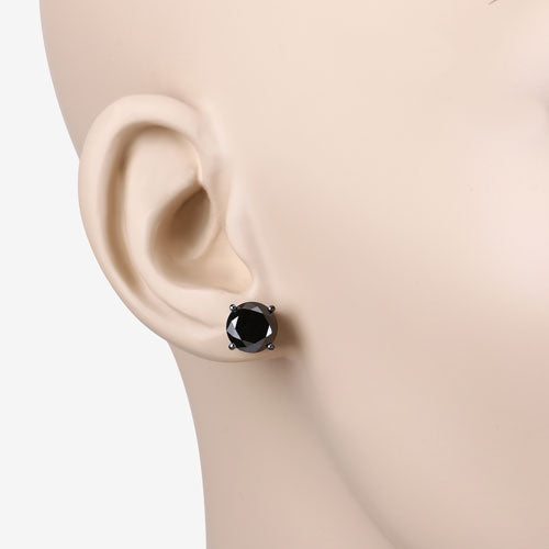 Bids.com 5.41 Carat Genuine Black Diamond 14K White Gold Earrings Earrings