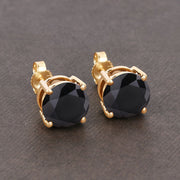 Bids.com 4.30 Carat Genuine Black Diamond 14K Yellow Gold Earrings Earrings