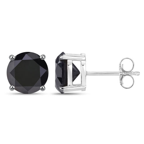 Bids.com 5.41 Carat Genuine Black Diamond 14K White Gold Earrings Earrings