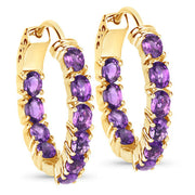Bids.com 3.20 Carat Genuine Amethyst .925 Sterling Silver Earrings Earrings