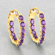 Bids.com 3.20 Carat Genuine Amethyst .925 Sterling Silver Earrings Earrings
