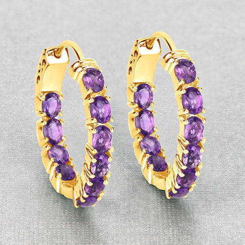 Bids.com 3.20 Carat Genuine Amethyst .925 Sterling Silver Earrings Earrings