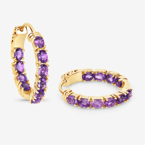 Bids.com 3.20 Carat Genuine Amethyst .925 Sterling Silver Earrings Earrings