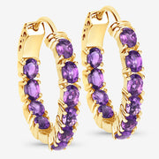 Bids.com 3.20 Carat Genuine Amethyst .925 Sterling Silver Earrings Earrings