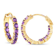 Bids.com 3.20 Carat Genuine Amethyst .925 Sterling Silver Earrings Earrings
