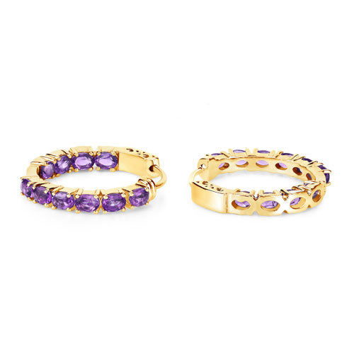 Bids.com 3.20 Carat Genuine Amethyst .925 Sterling Silver Earrings Earrings