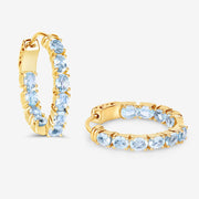 Bids.com 3.80 Carat Genuine Blue Topaz .925 Sterling Silver Earrings Earrings