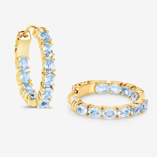 Bids.com 3.80 Carat Genuine Blue Topaz .925 Sterling Silver Earrings Earrings