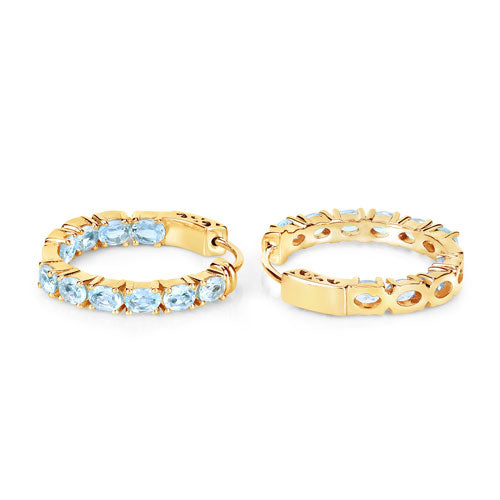 Bids.com 3.80 Carat Genuine Blue Topaz .925 Sterling Silver Earrings Earrings