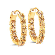 Bids.com 3.20 Carat Genuine Citrine .925 Sterling Silver Earrings Earrings