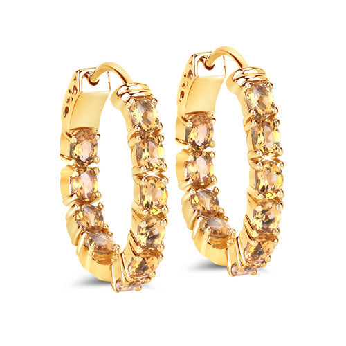 Bids.com 3.20 Carat Genuine Citrine .925 Sterling Silver Earrings Earrings