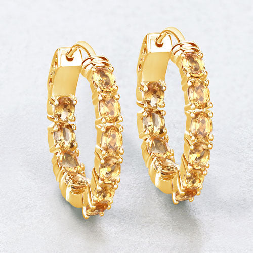 Bids.com 3.20 Carat Genuine Citrine .925 Sterling Silver Earrings Earrings