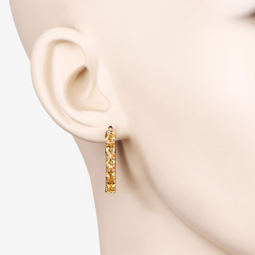 Bids.com 3.20 Carat Genuine Citrine .925 Sterling Silver Earrings Earrings