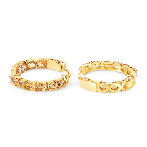 Bids.com 3.20 Carat Genuine Citrine .925 Sterling Silver Earrings Earrings
