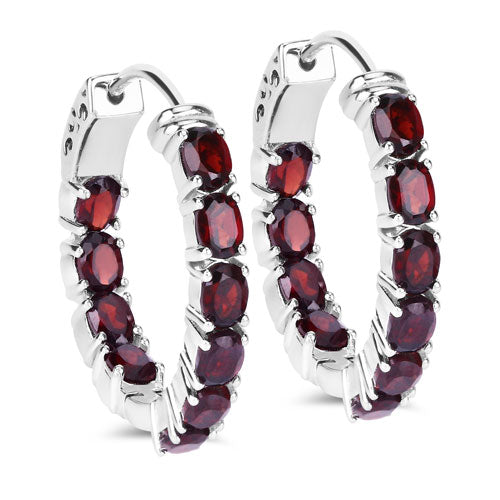 Bids.com 4.00 Carat Genuine Garnet .925 Sterling Silver Earrings Earrings