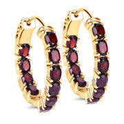 Bids.com 4.00 Carat Genuine Garnet .925 Sterling Silver Earrings Earrings