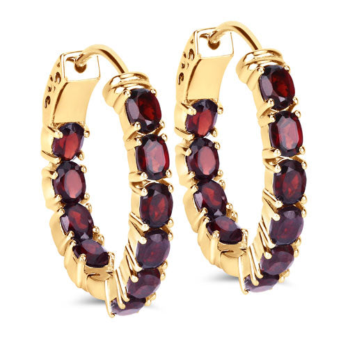 Bids.com 4.00 Carat Genuine Garnet .925 Sterling Silver Earrings Earrings