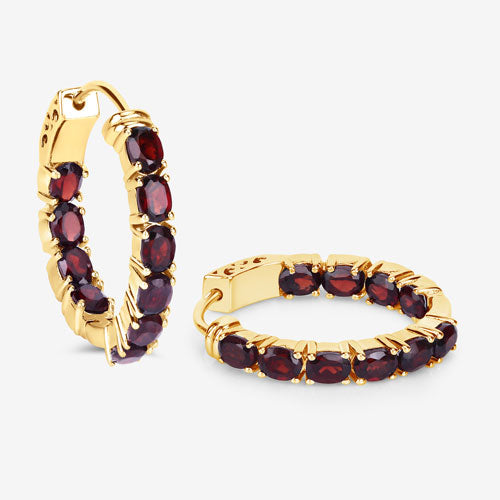 Bids.com 4.00 Carat Genuine Garnet .925 Sterling Silver Earrings Earrings