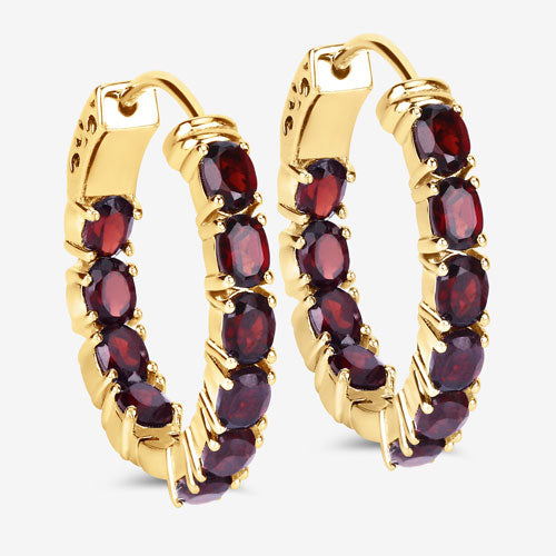 Bids.com 4.00 Carat Genuine Garnet .925 Sterling Silver Earrings Earrings