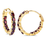 Bids.com 4.00 Carat Genuine Garnet .925 Sterling Silver Earrings Earrings