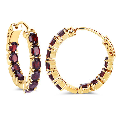 Bids.com 4.00 Carat Genuine Garnet .925 Sterling Silver Earrings Earrings