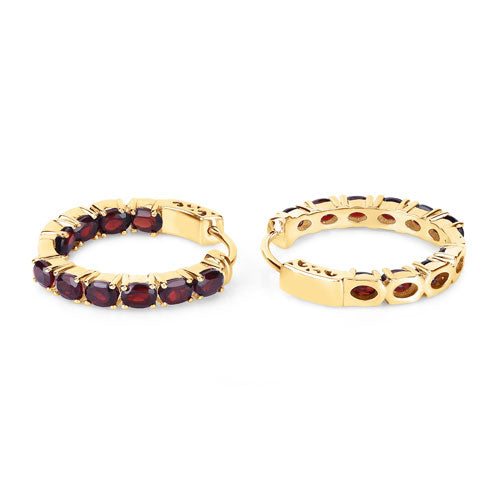 Bids.com 4.00 Carat Genuine Garnet .925 Sterling Silver Earrings Earrings