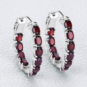 Bids.com 4.00 Carat Genuine Garnet .925 Sterling Silver Earrings Earrings