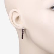 Bids.com 4.00 Carat Genuine Garnet .925 Sterling Silver Earrings Earrings