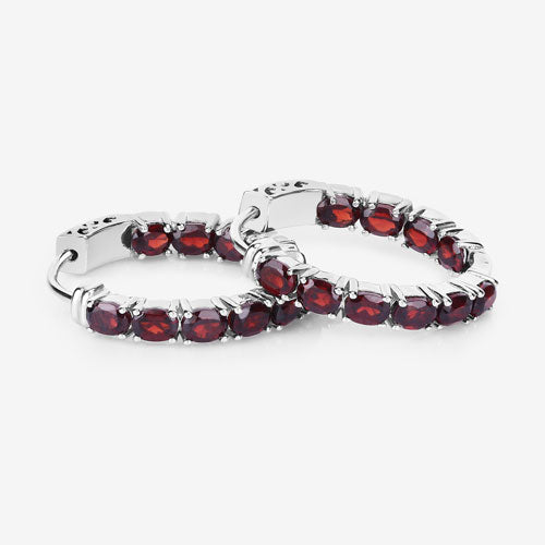 Bids.com 4.00 Carat Genuine Garnet .925 Sterling Silver Earrings Earrings