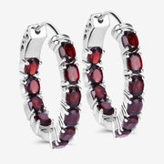Bids.com 4.00 Carat Genuine Garnet .925 Sterling Silver Earrings Earrings