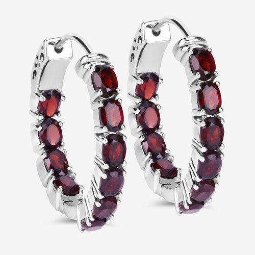 Bids.com 4.00 Carat Genuine Garnet .925 Sterling Silver Earrings Earrings