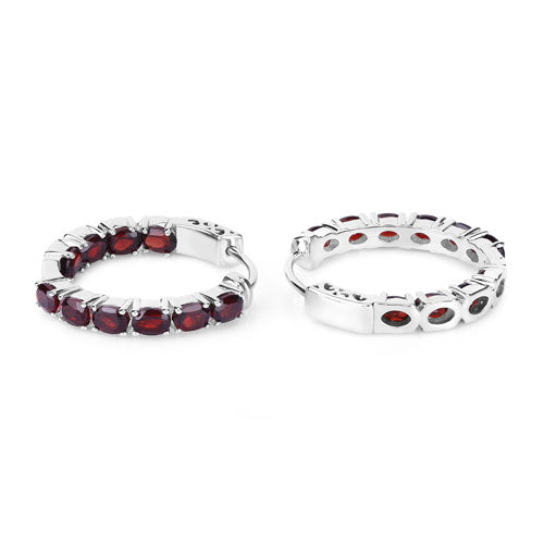 Bids.com 4.00 Carat Genuine Garnet .925 Sterling Silver Earrings Earrings