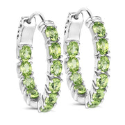 Bids.com 3.40 Carat Genuine Peridot .925 Sterling Silver Earrings Earrings