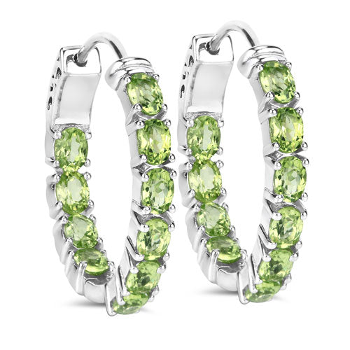 Bids.com 3.40 Carat Genuine Peridot .925 Sterling Silver Earrings Earrings