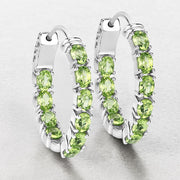 Bids.com 3.40 Carat Genuine Peridot .925 Sterling Silver Earrings Earrings