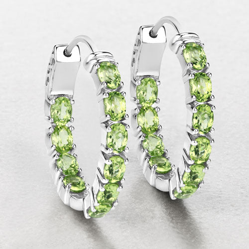 Bids.com 3.40 Carat Genuine Peridot .925 Sterling Silver Earrings Earrings