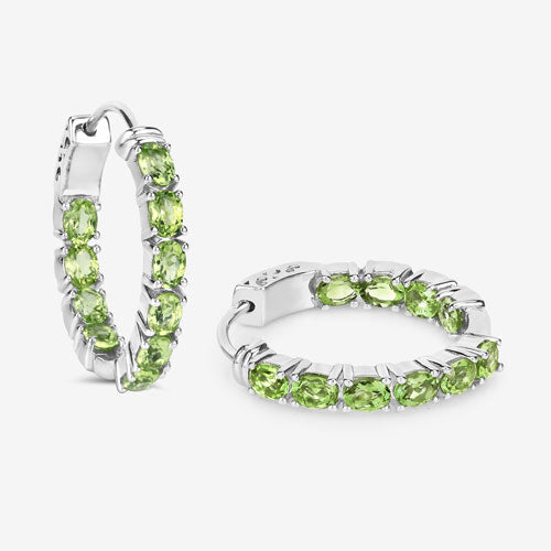 Bids.com 3.40 Carat Genuine Peridot .925 Sterling Silver Earrings Earrings