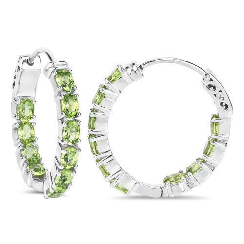 Bids.com 3.40 Carat Genuine Peridot .925 Sterling Silver Earrings Earrings