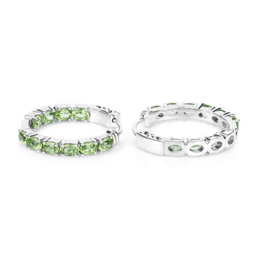 Bids.com 3.40 Carat Genuine Peridot .925 Sterling Silver Earrings Earrings