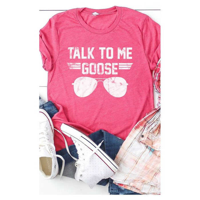 Talk to Me Goose White Ink Graphic Tee PLUS