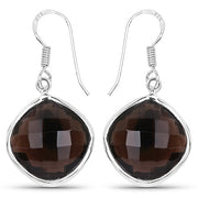 Bids.com 22.80 Carat Genuine Smoky Quartz .925 Sterling Silver Earrings Earrings