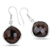 Bids.com 22.80 Carat Genuine Smoky Quartz .925 Sterling Silver Earrings Earrings