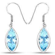 Bids.com 9.76 Carat Genuine Blue Topaz .925 Sterling Silver Earrings Earrings