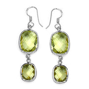 Bids.com 25.74 Carat Genuine Lemon Quartz .925 Sterling Silver Earrings Earrings