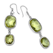 Bids.com 25.74 Carat Genuine Lemon Quartz .925 Sterling Silver Earrings Earrings