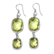 Bids.com 25.74 Carat Genuine Lemon Quartz .925 Sterling Silver Earrings Earrings