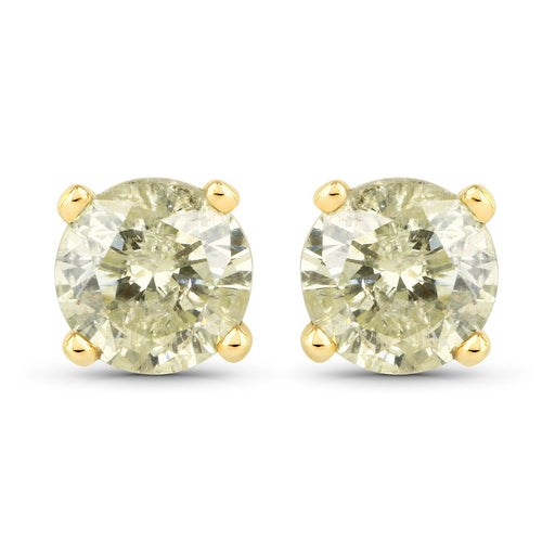 Bids.com 1.15 Carat Genuine LB Diamond 14K Yellow Gold Earrings Earrings