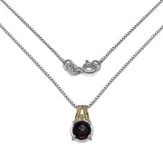 Bids.com 3.16 Carat Genuine Smoky Quartz, Yellow Diamond & White Diamond .925 Sterling Silver Pendant Pendants