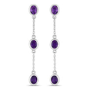 Bids.com 2.04 Carat Genuine Amethyst .925 Sterling Silver Earrings Earrings