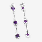 Bids.com 2.04 Carat Genuine Amethyst .925 Sterling Silver Earrings Earrings